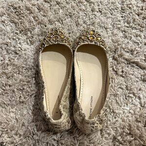 Adrienne Vittadini Gold Embellished Flats